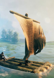 Как управлять плотом в Valheim?